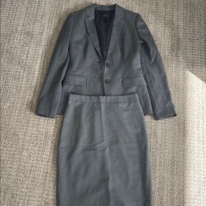 J. Crew Charcoal Blazer and Skirt Set